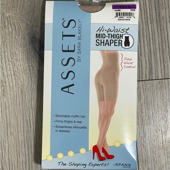Assets by Spanx Sensational Hi-Waist Mid Thigh Shaper 166B - Nude - Size 5 - Picture 1 of 5
